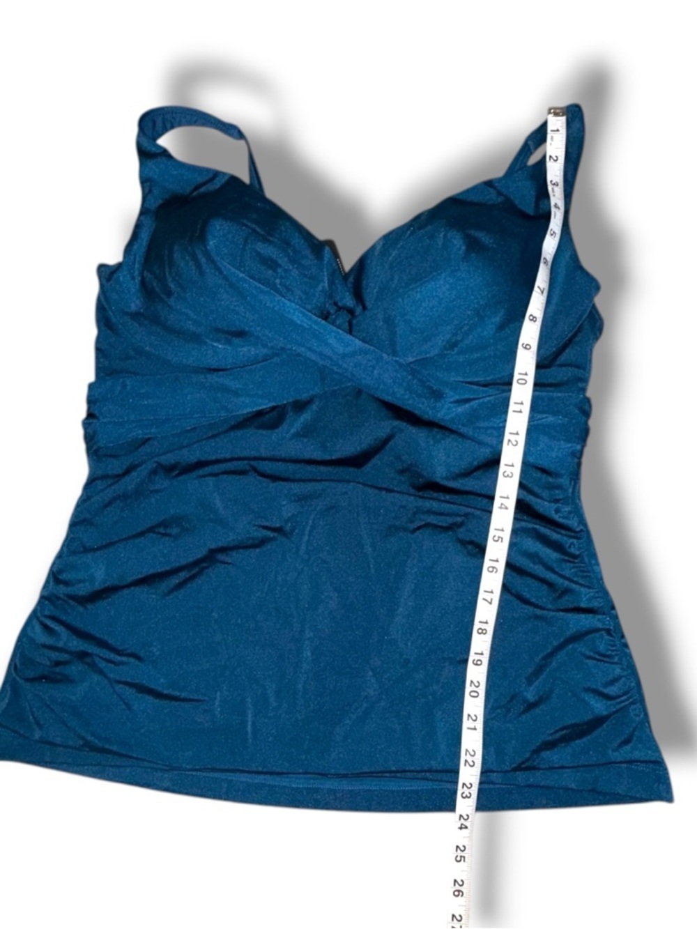 City Chic Azores Underwire Tankini & High-Waisted Bikini Brief Poseiden Blue 16W - Picture 8 of 12
